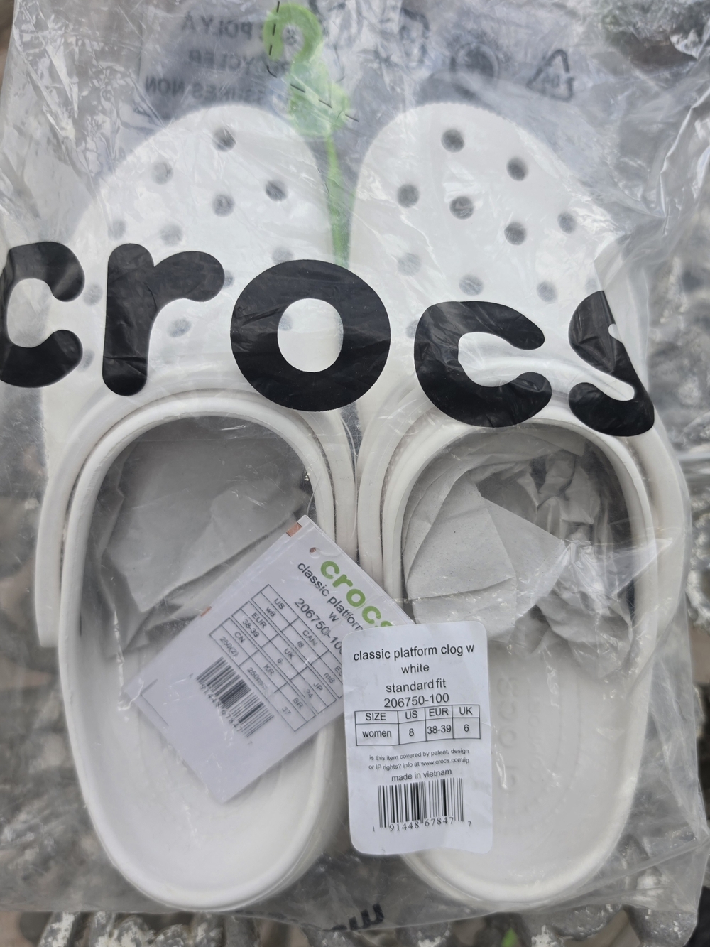 Crocs Classic Platform Clog. Womens Size 8